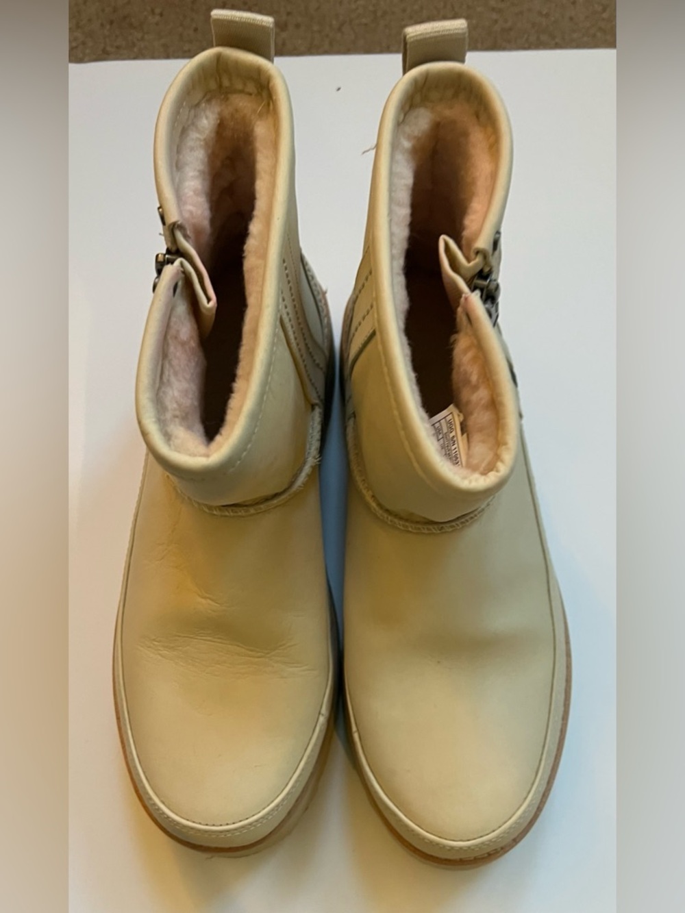 UGG Classic Rebel Biker Mini Boot Bone Size 9 - Picture 12 of 13